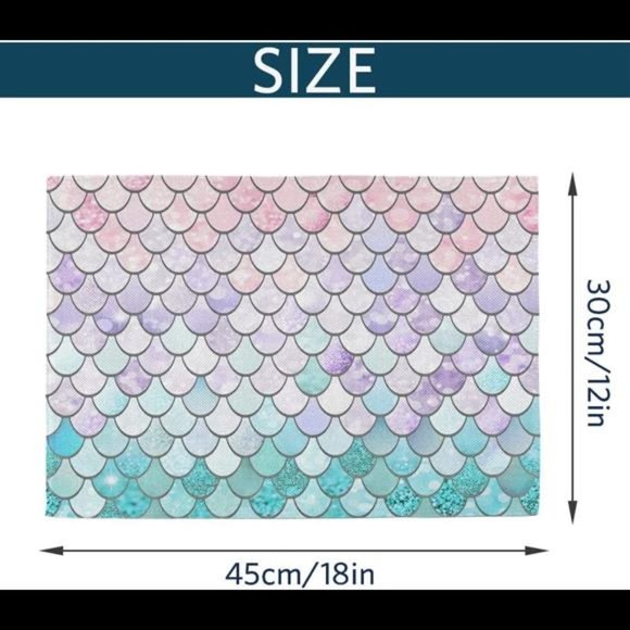 Set of 4 Placemats for Dining Table - Mermaid - 18 x 12 inch - Picture 5 of 7